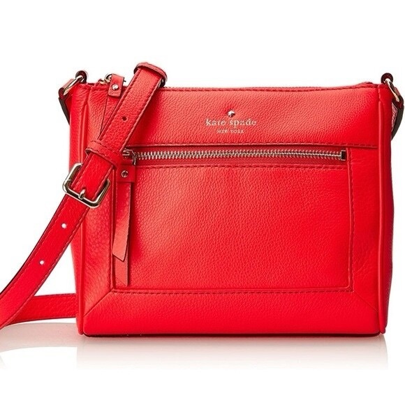 kate spade Handbags - Kate Spade Crossbody Bag Women Coral Pebbled Leather Adjustable Strap